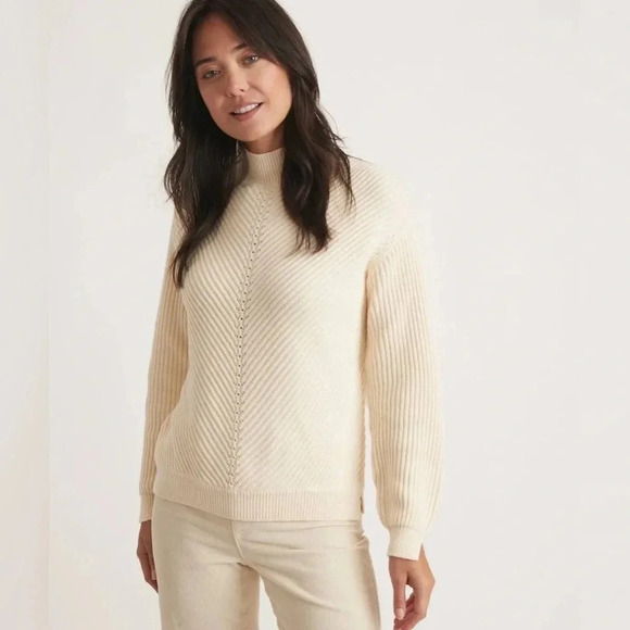 NWT Marine Layer Skylar Turtleneck Ivory Sweater - Picture 1 of 8